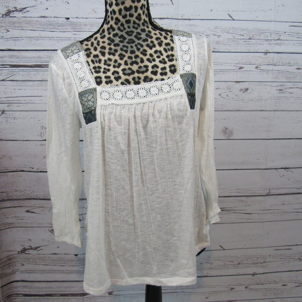 American Rag white lacy peasant style blouse top